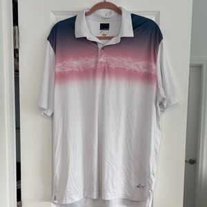 Greg Norman Collection Gradient Polo - White, Pink, and Blue
